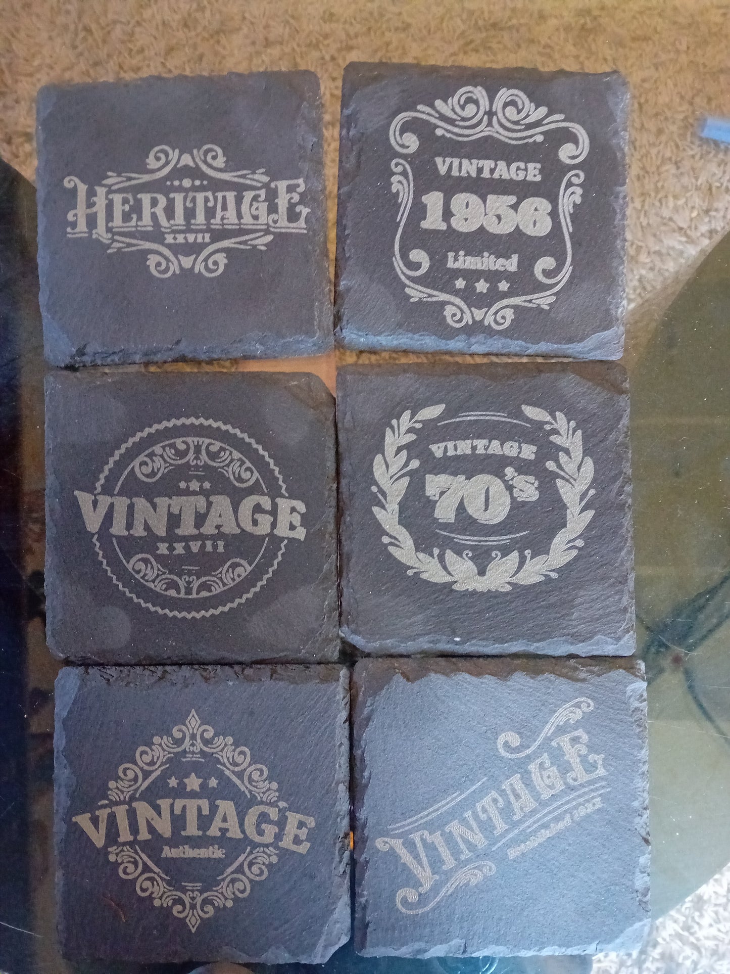 VERRE VINTAGE EN ARDOISE