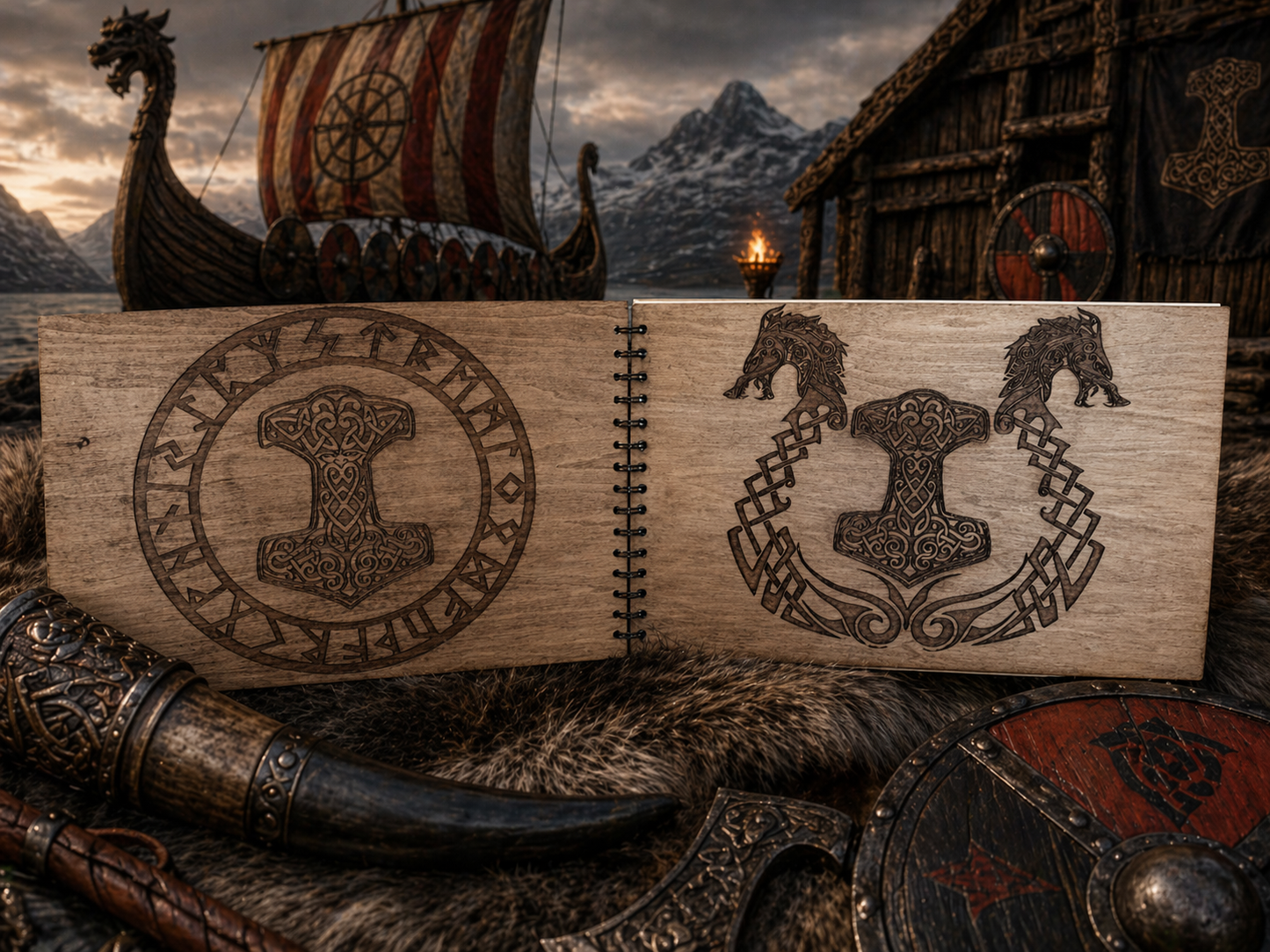 UN CARNET EN BOIS VIKING