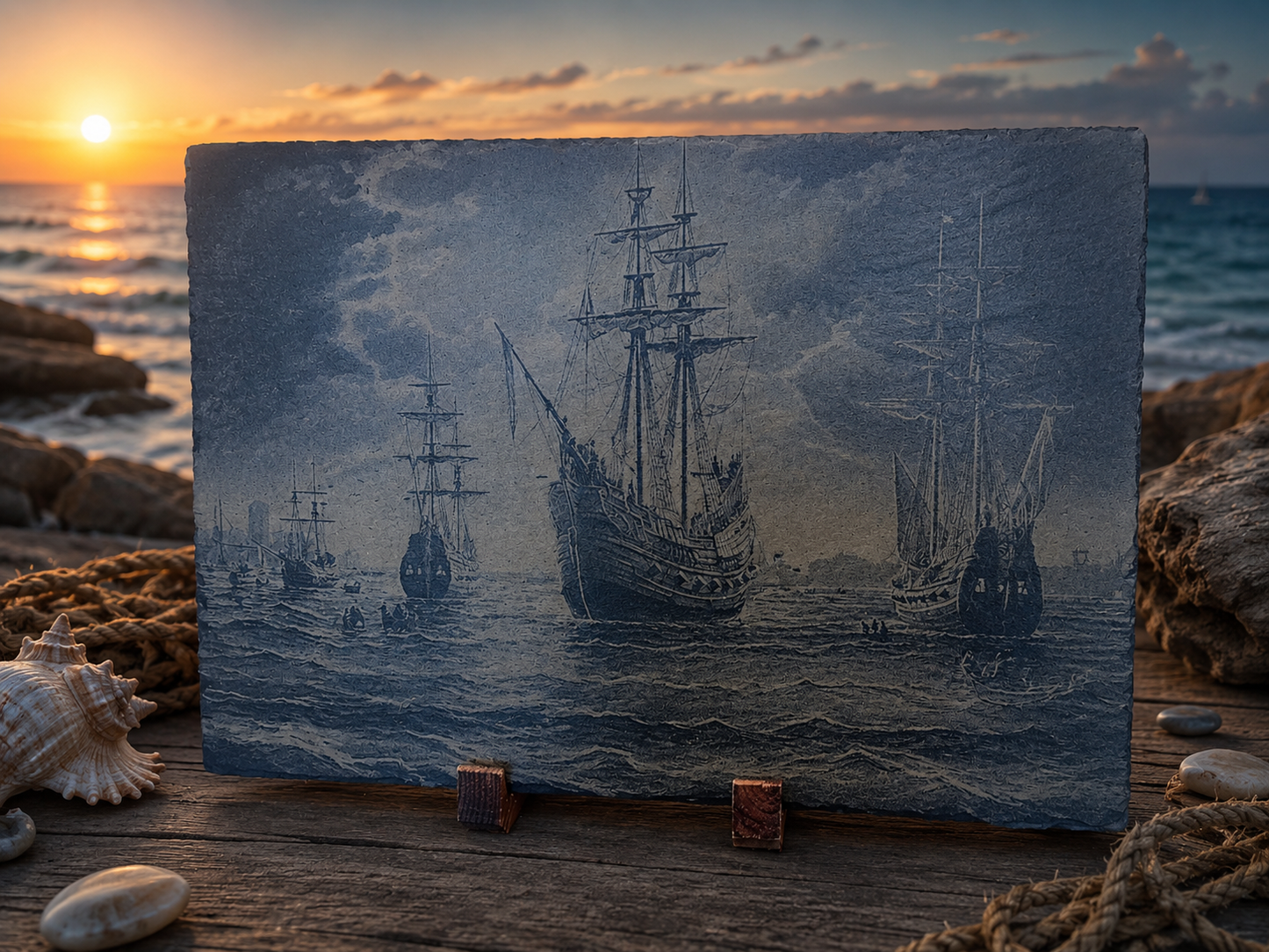 ardoise décorative 40x30cm  navire ancien